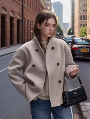 Veste Oversize Chic à Double Boutonnage